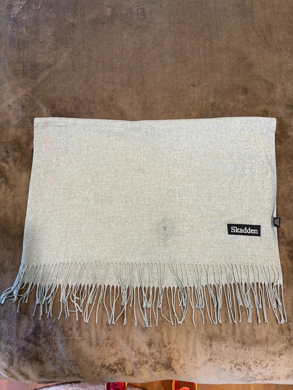 Skadden Arps Law Firm Corporate Promo Heather Gray Fringe Pashmina Scarf